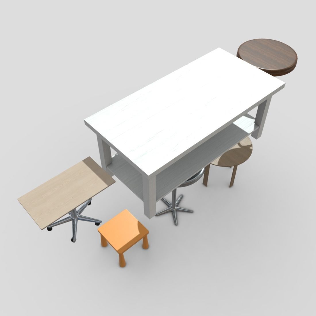 Table Pack Low-poly 3D model_6