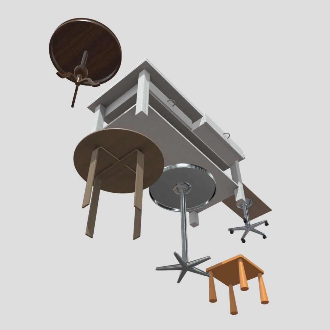 Table Pack Low-poly 3D model_8