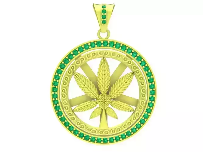 gold maple leaf pendant Drug leave jewelry 3952