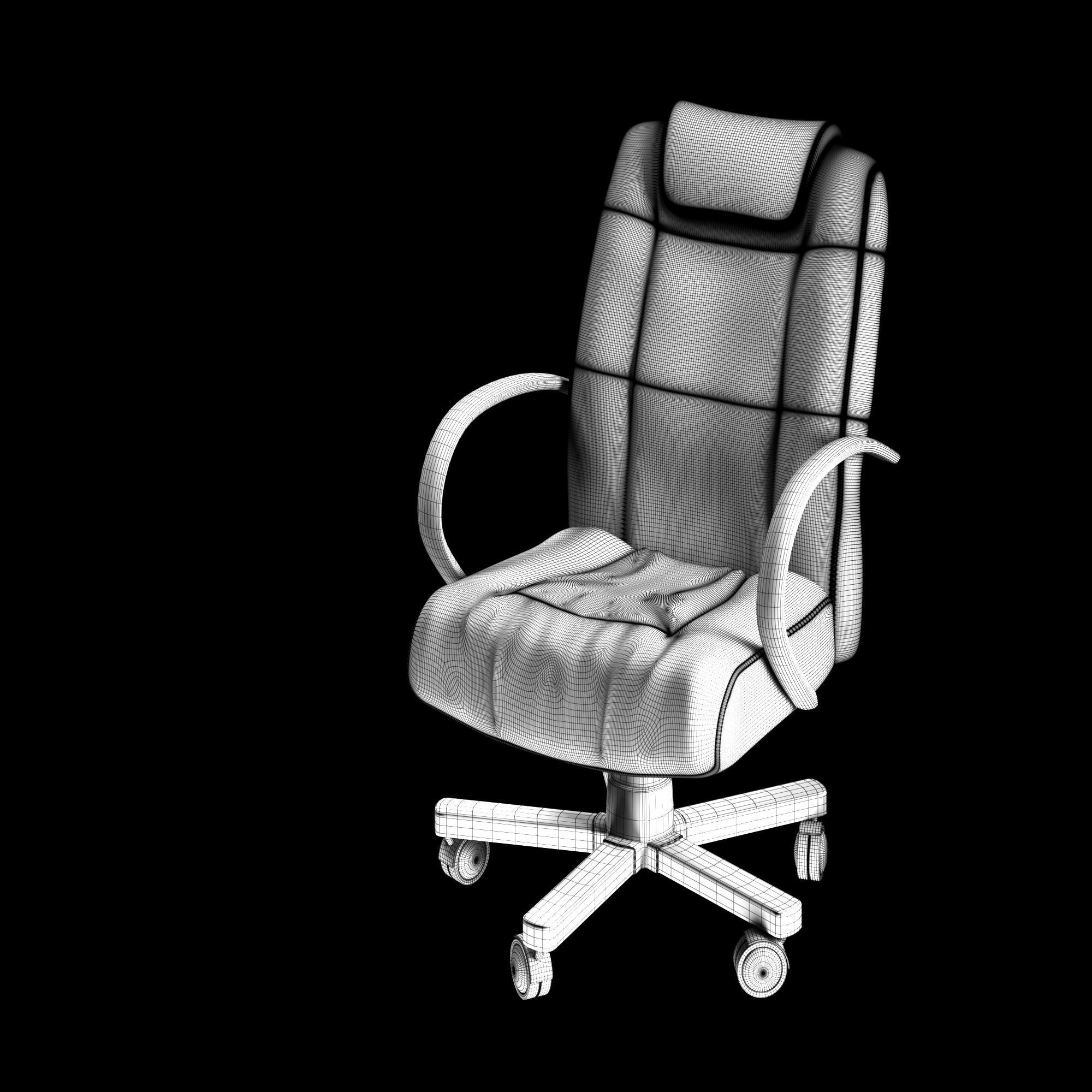 Leather Executive Office Chair 3D model 3D model_2