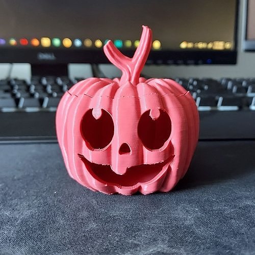Jack-O-Lantern LED Candle Holder - Pre-Supported V5 - STL File 3D print model
