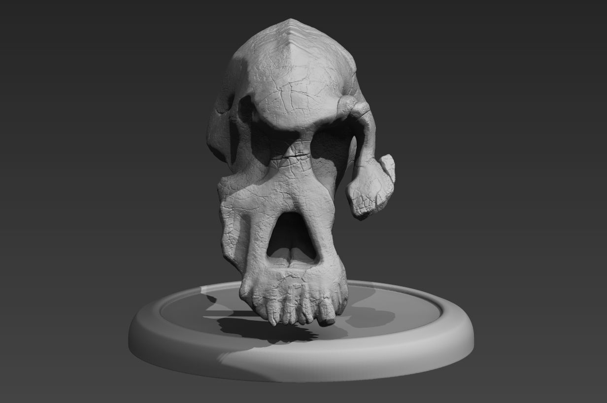 Lucy Ancient Human Skull Stylized - Pre-Supported - STL File 3D print model_9