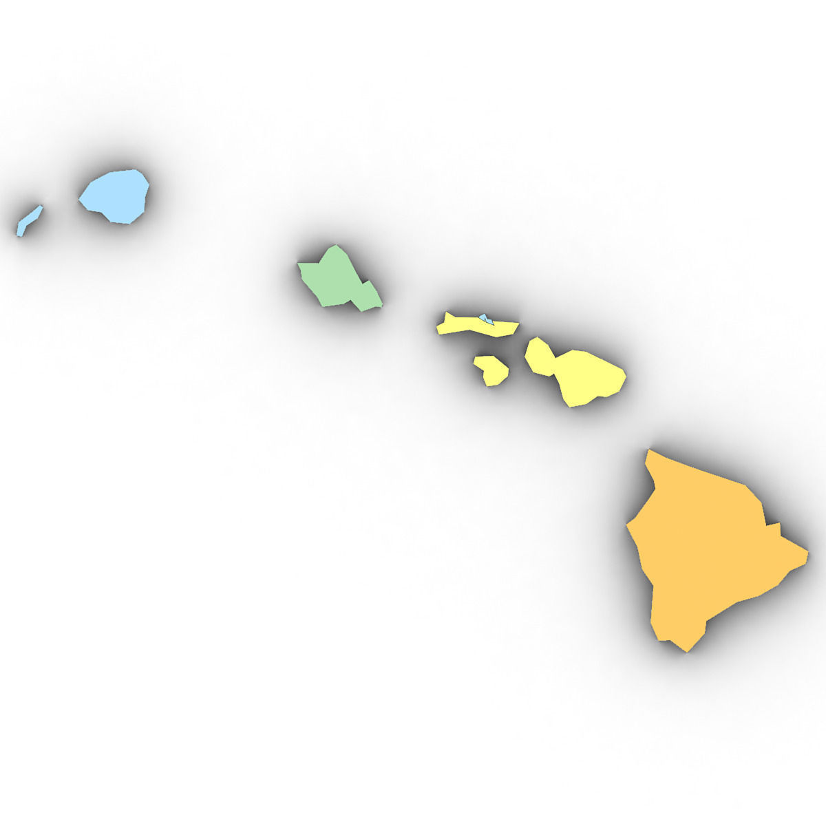 Hawaii Political Map 3D model_7