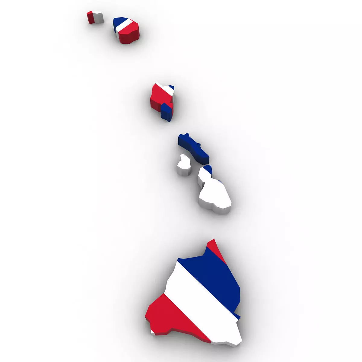 Hawaii Political Map 3D model_0