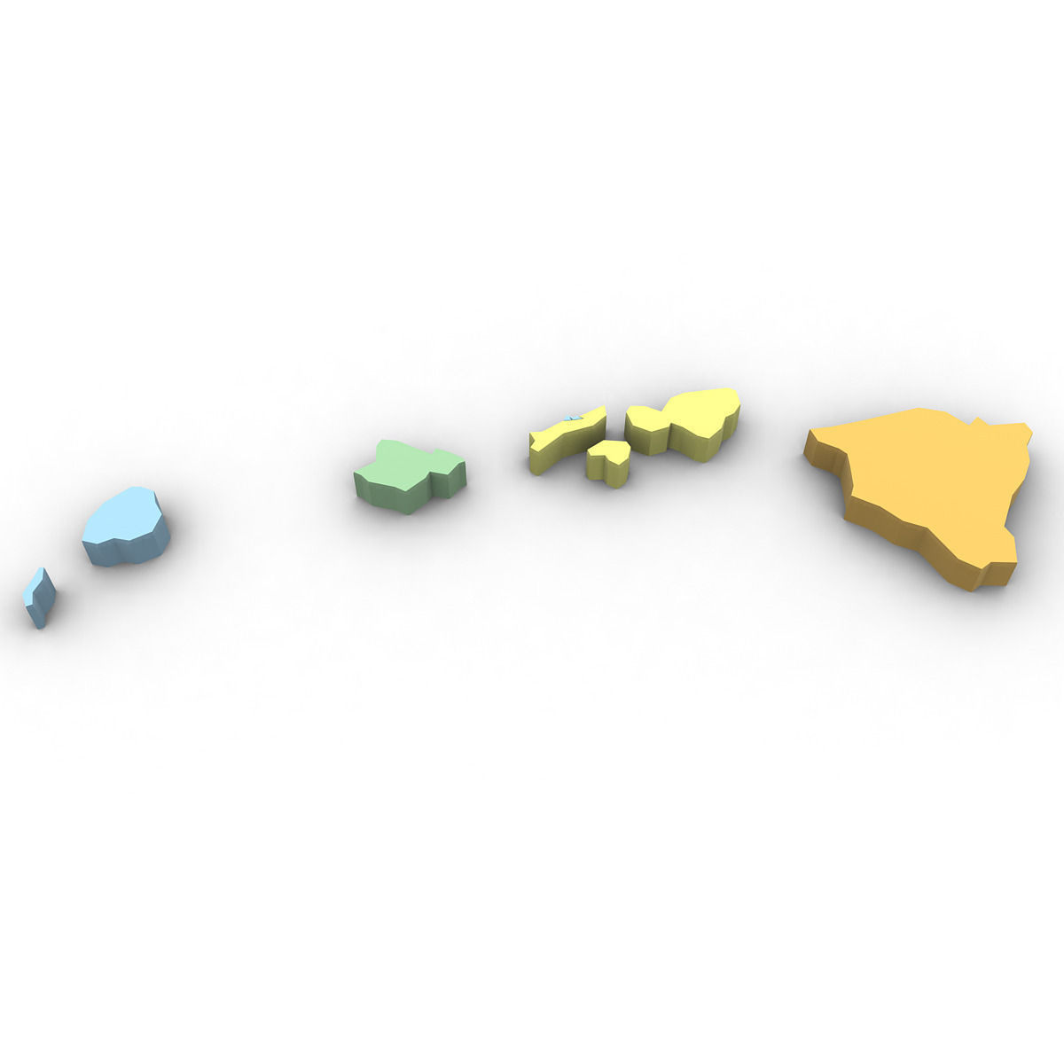 Hawaii Political Map 3D model_3