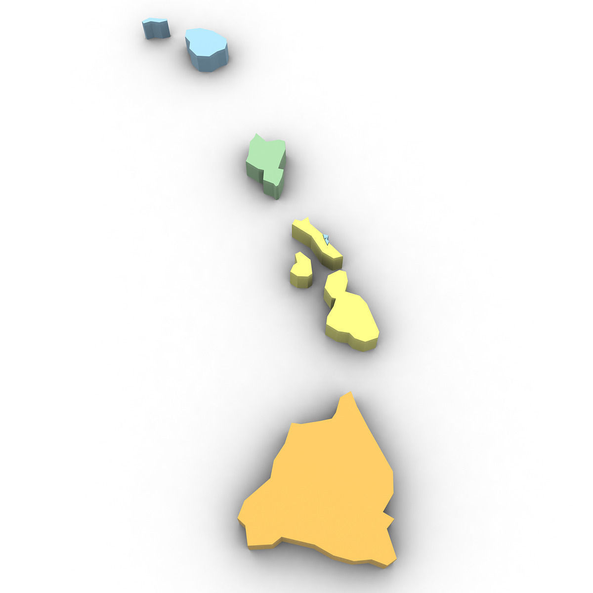 Hawaii Political Map 3D model_1
