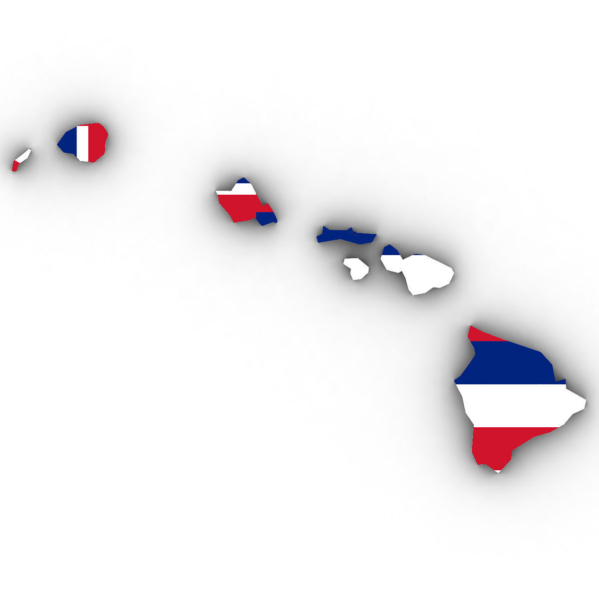 Hawaii Political Map 3D model_6