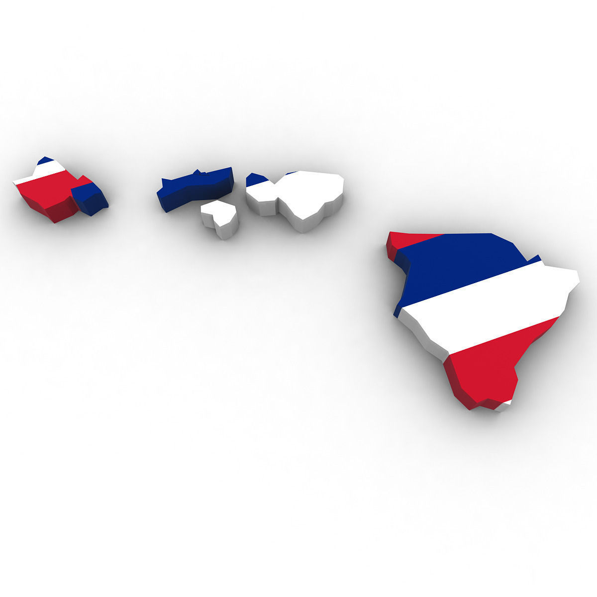 Hawaii Political Map 3D model_4