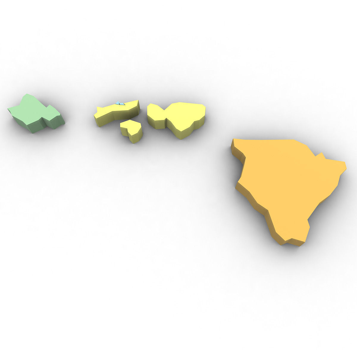 Hawaii Political Map 3D model_5