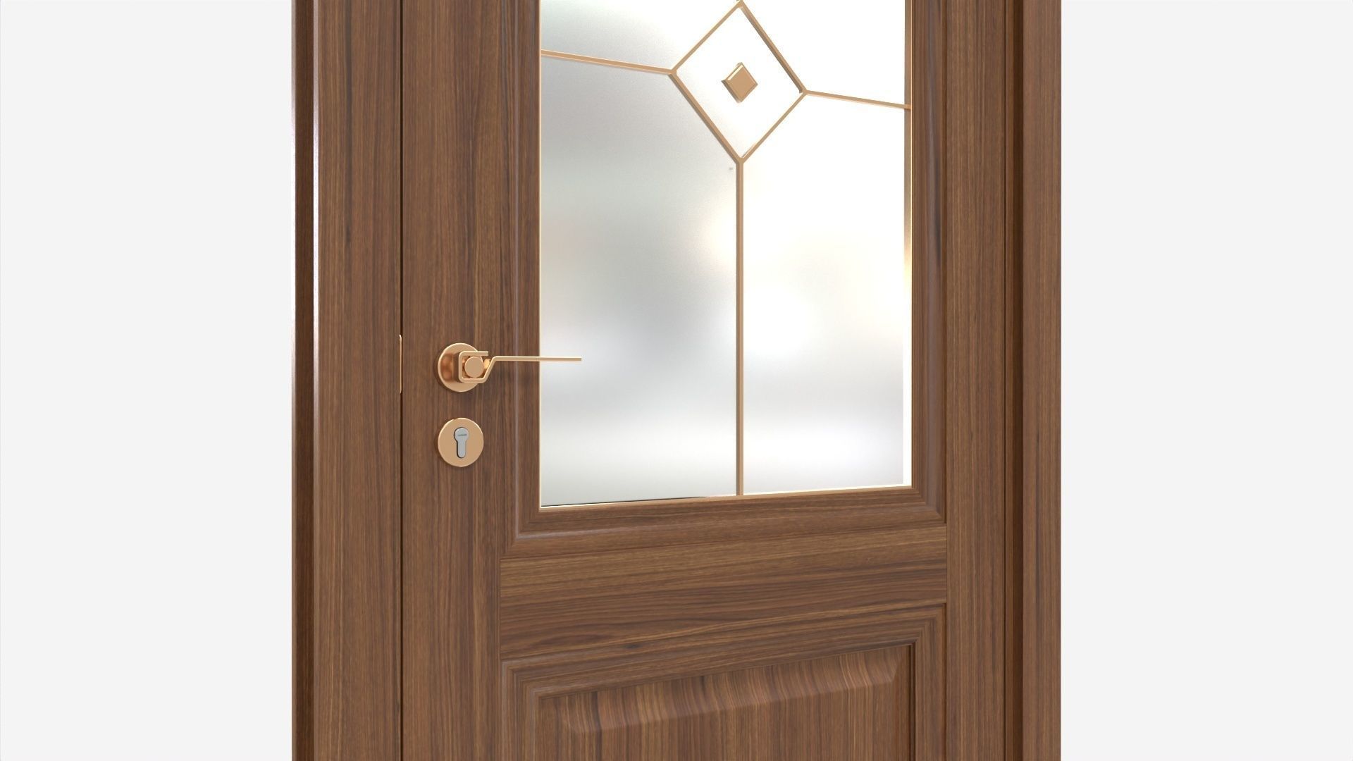 Classic Wooden Interior Door with Furniture 017 3D model_3