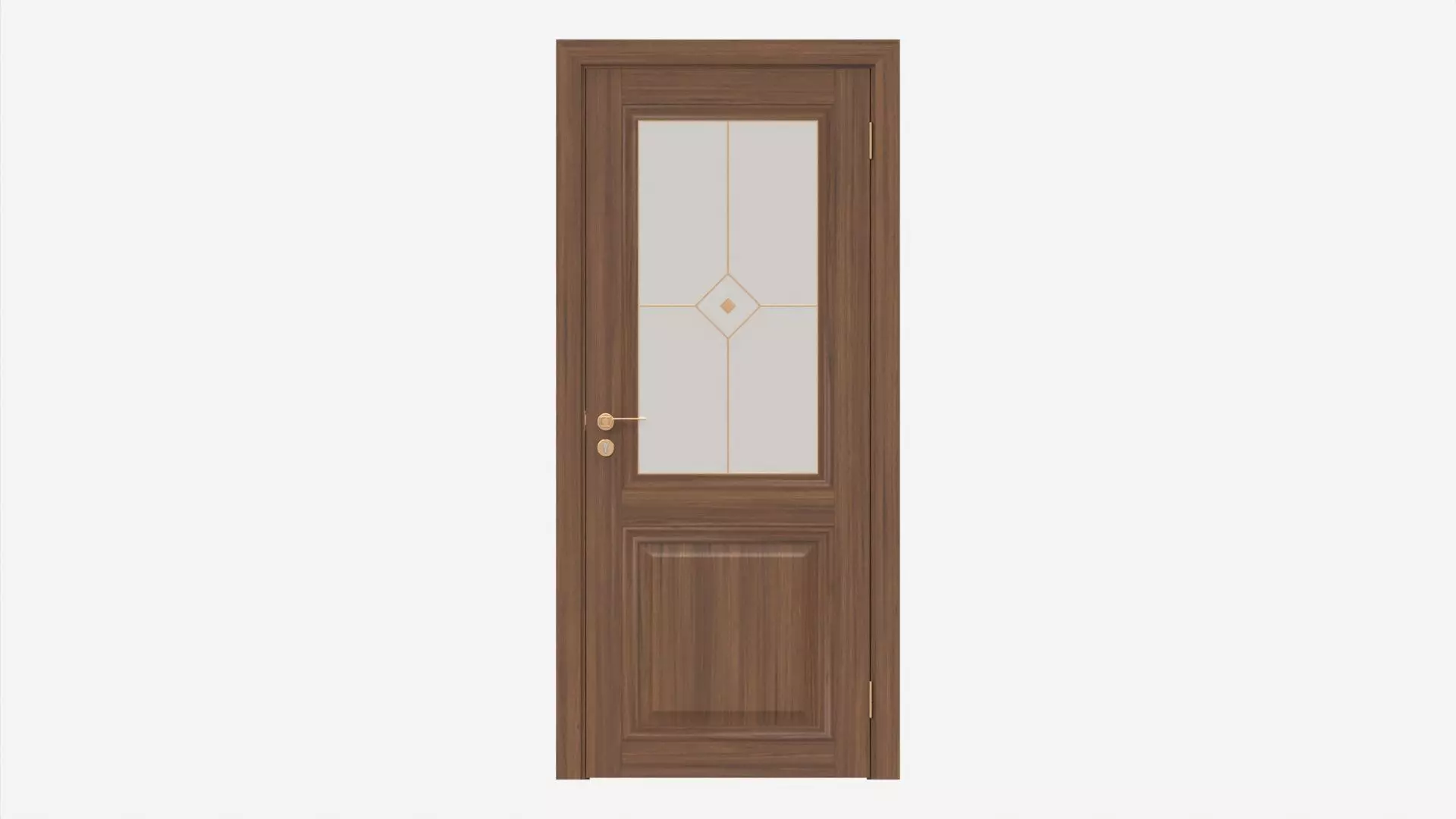 Classic Wooden Interior Door with Furniture 017 3D model_0