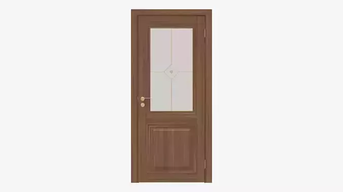 Classic Wooden Interior Door with Furniture 017 3D model