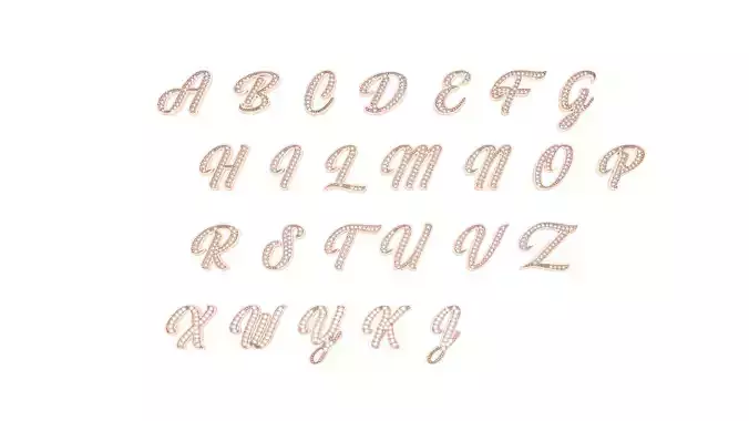 ALPHABET LETTERS UPPER CASE LOWER CASE FOR JEWELRY  3D print model