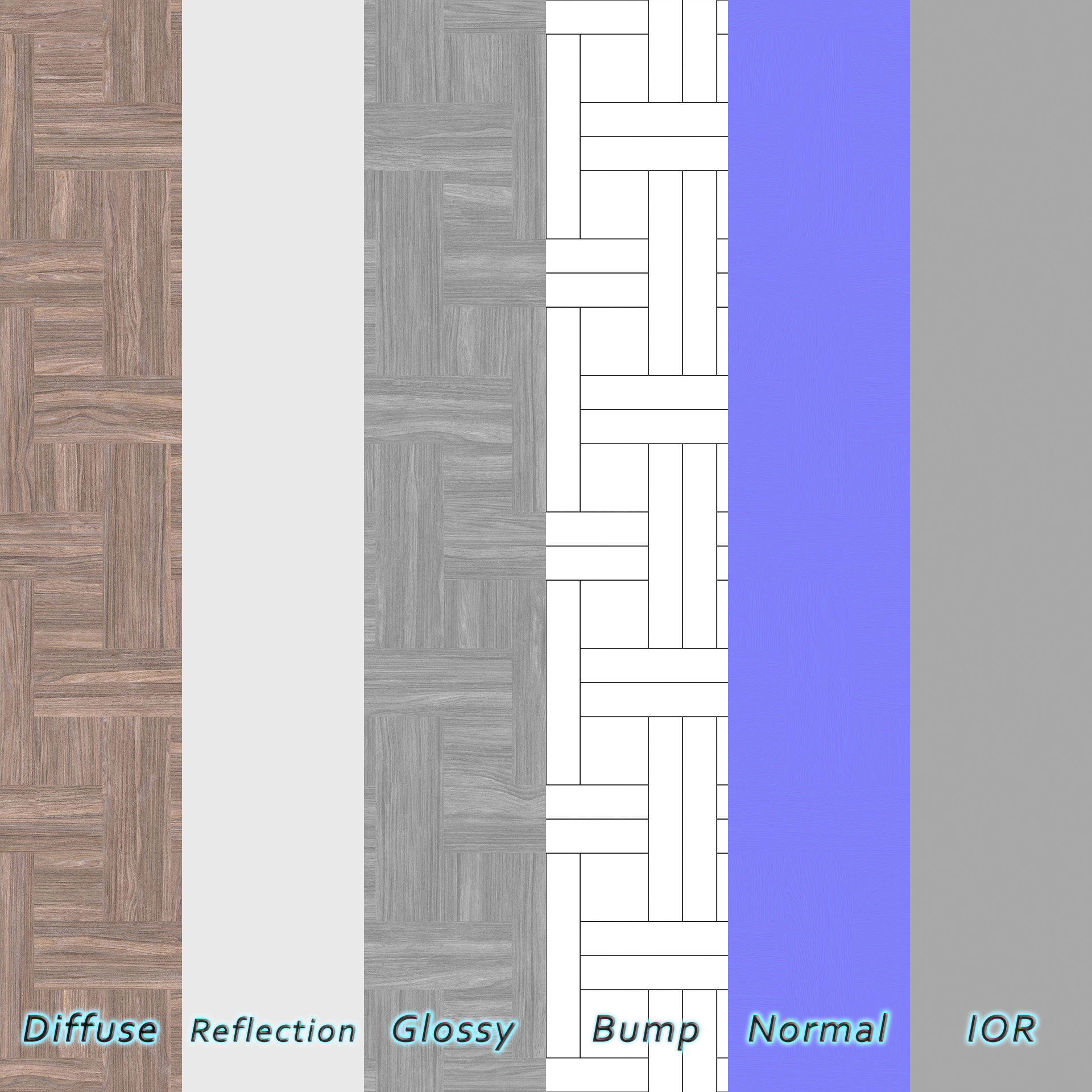 Parquet - Laminate - Wooden floor 4 in 1 3D model_7