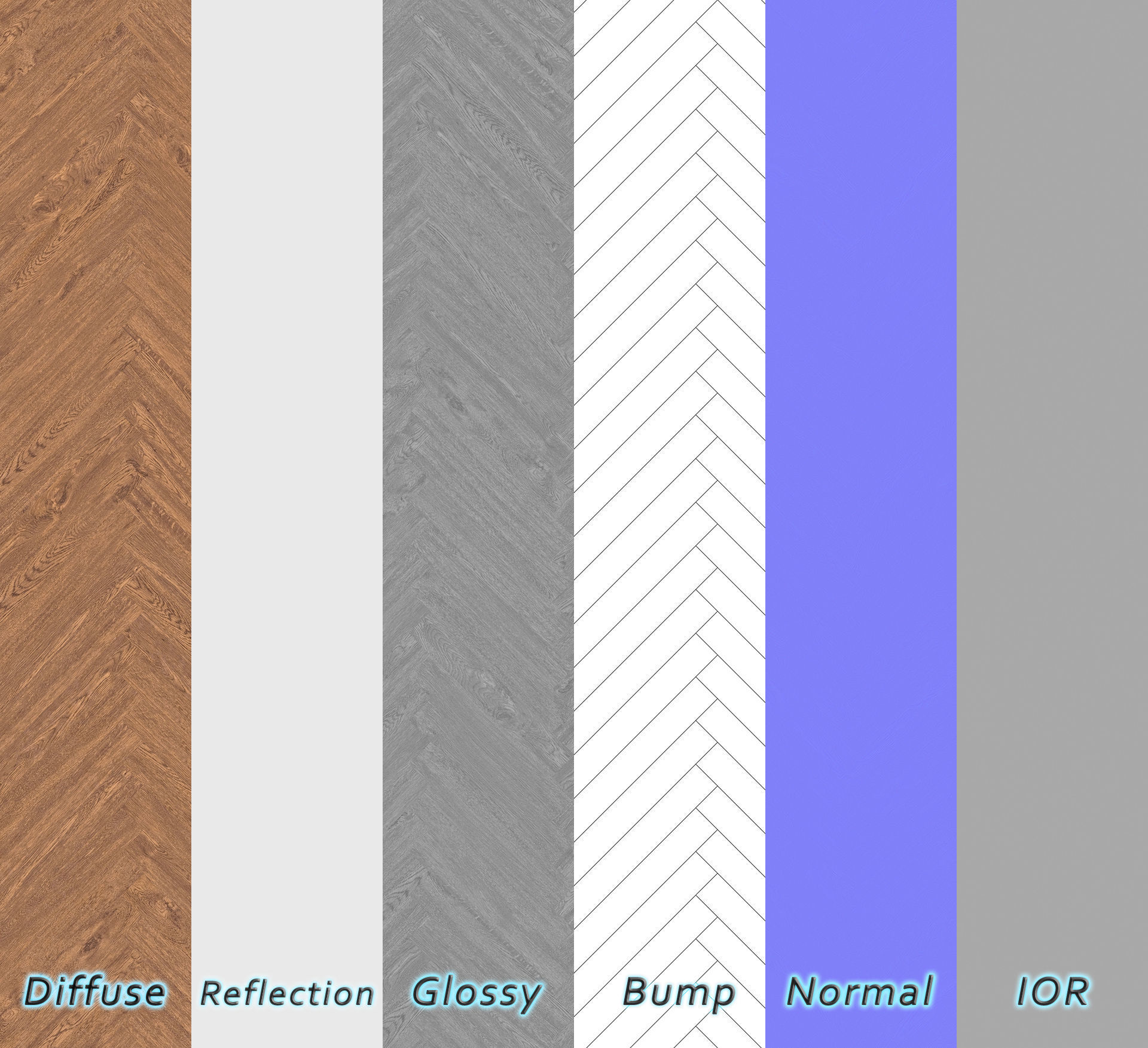 Parquet - Laminate - Wooden floor 4 in 1 3D model_8