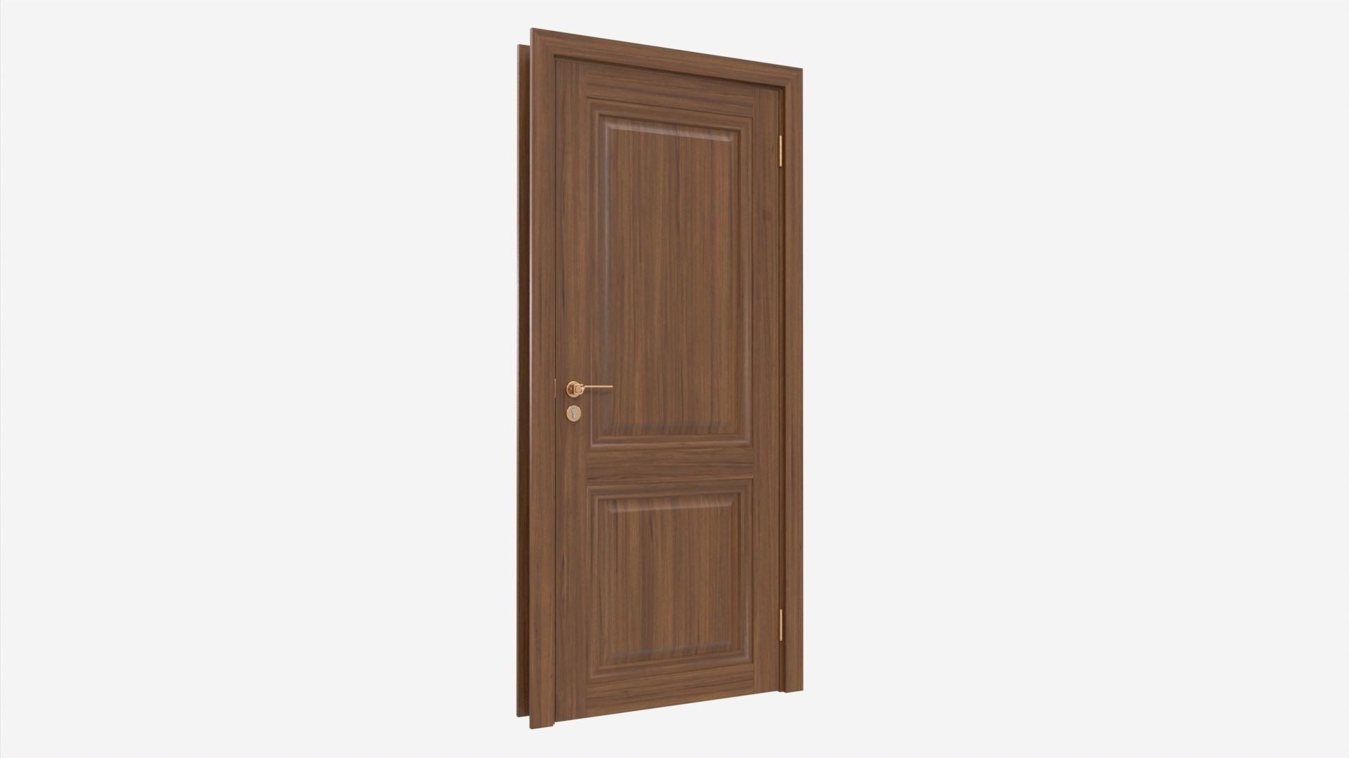 Classic Wooden Interior Door with Furniture 018 3D model_1