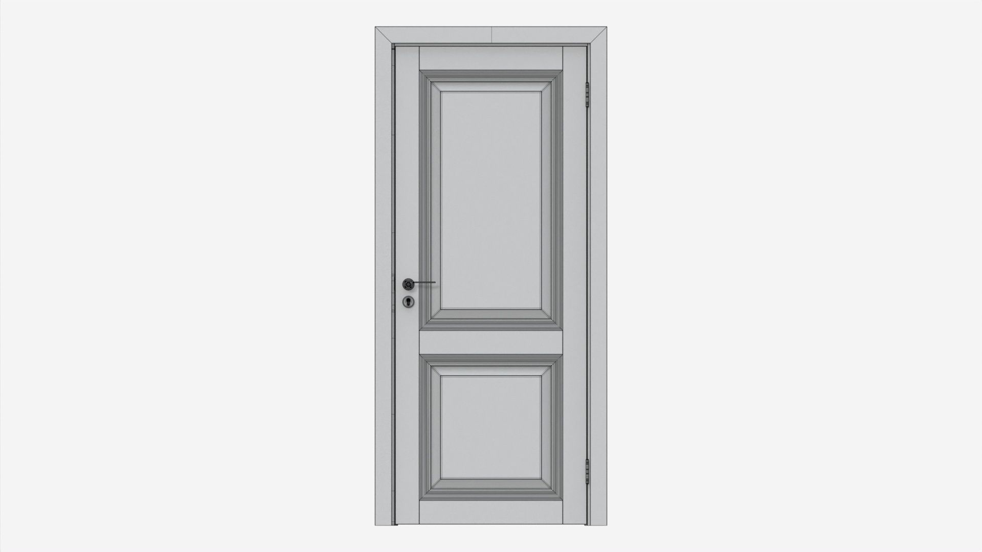 Classic Wooden Interior Door with Furniture 018 3D model_11