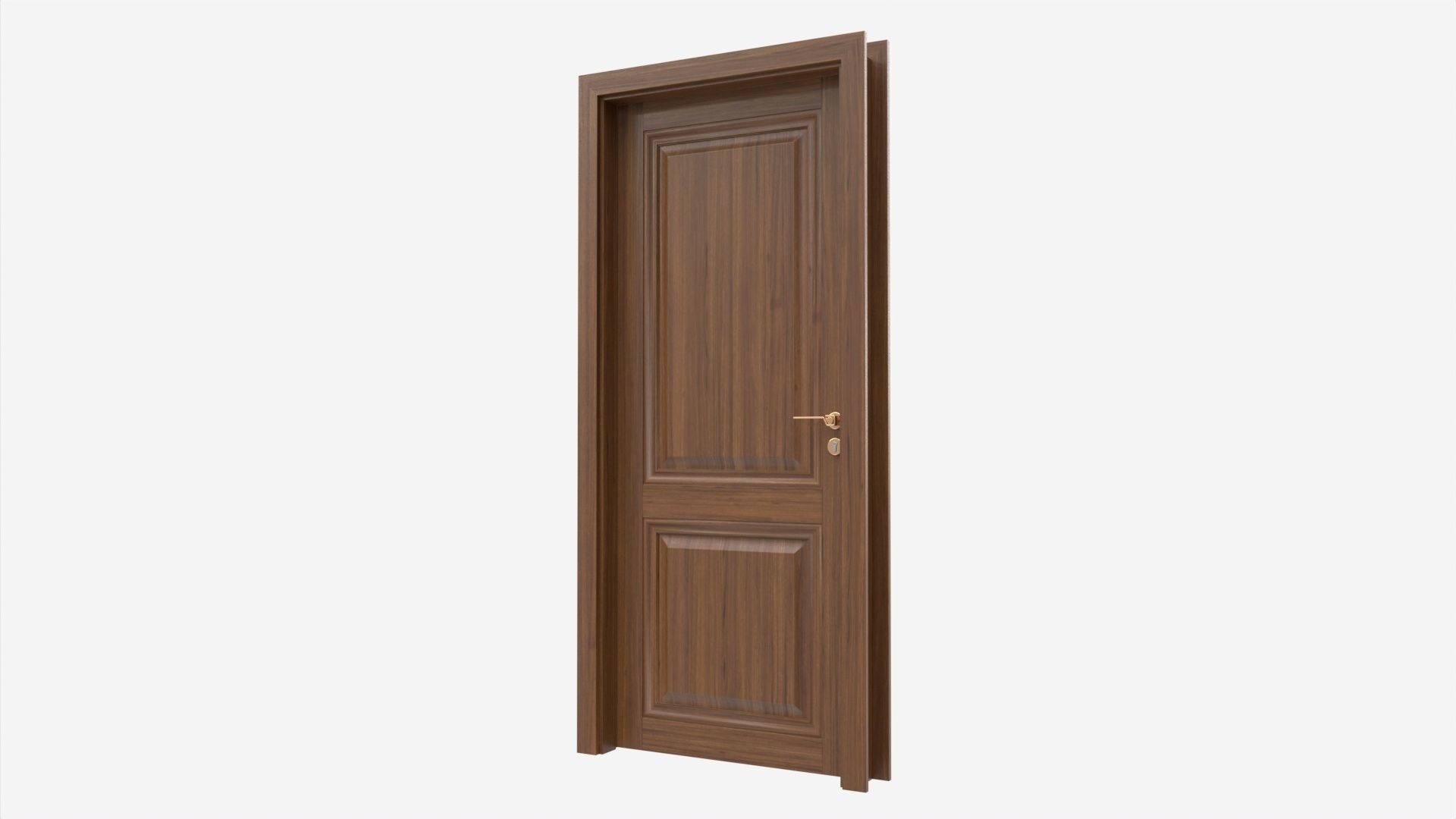 Classic Wooden Interior Door with Furniture 018 3D model_2