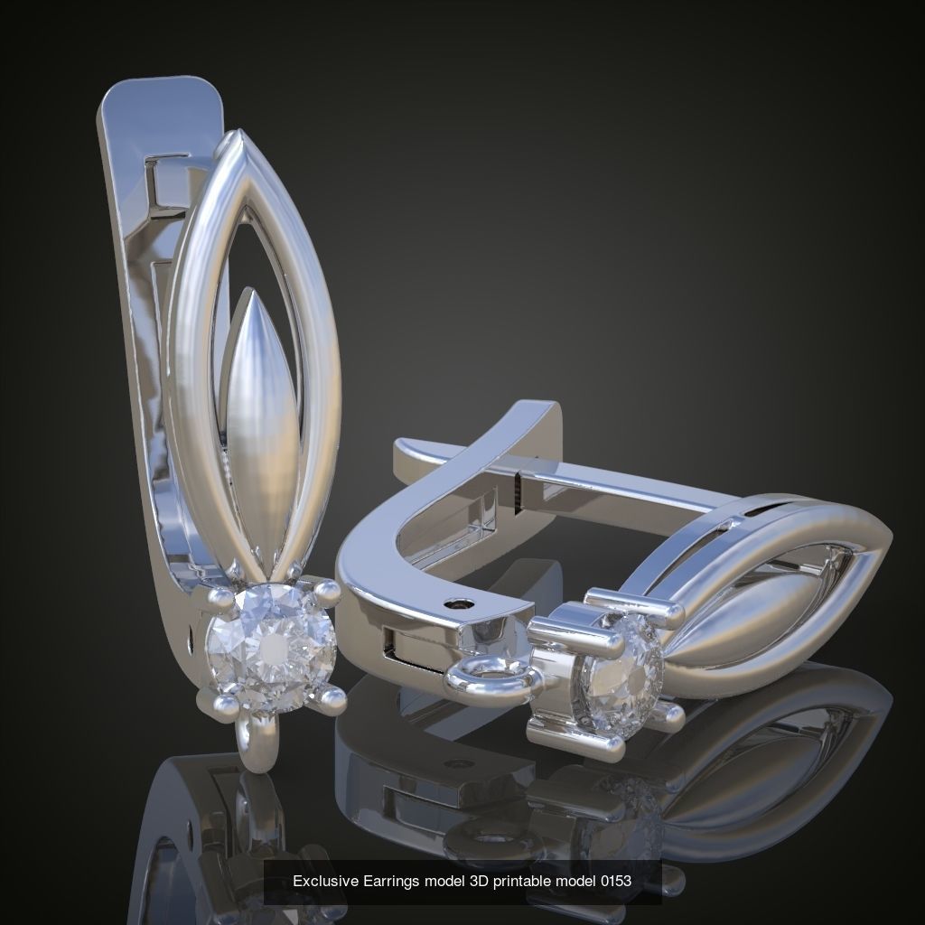My 44 Beautiful and Graceful 3d printable Earring models 3D Model Collection_41