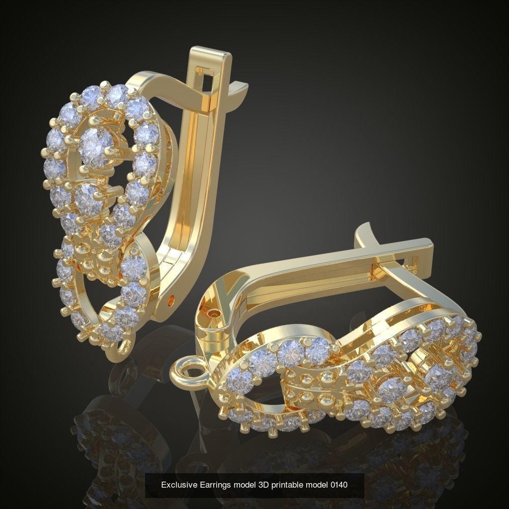 My 44 Beautiful and Graceful 3d printable Earring models 3D Model Collection_28