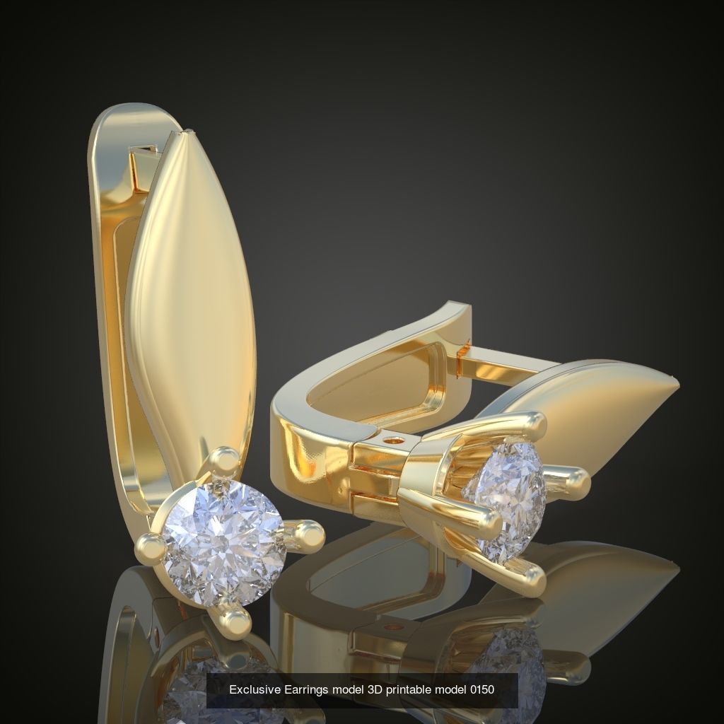 My 44 Beautiful and Graceful 3d printable Earring models 3D Model Collection_38
