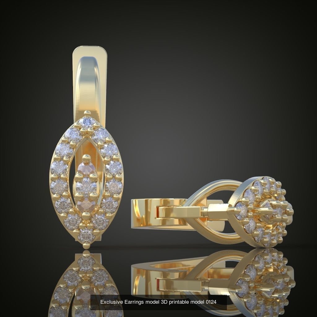 My 44 Beautiful and Graceful 3d printable Earring models 3D Model Collection_18