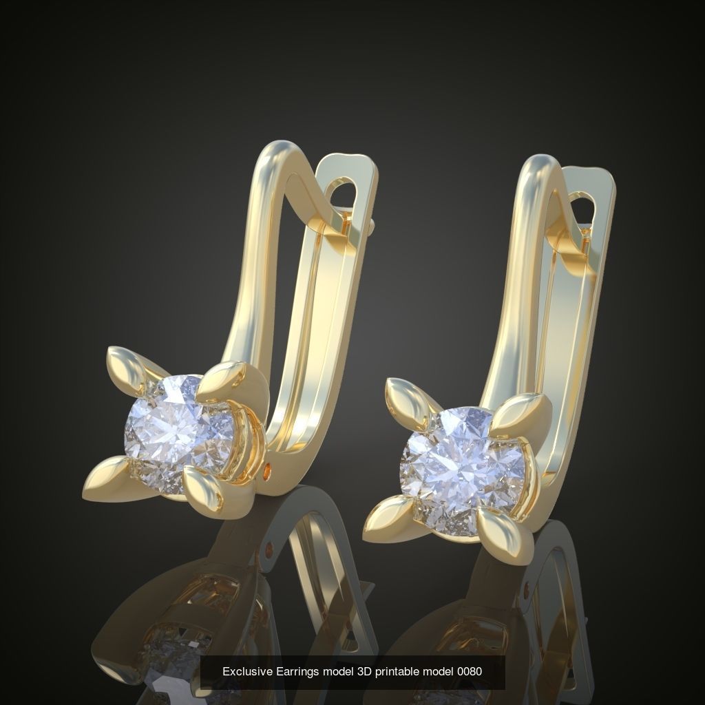My 44 Beautiful and Graceful 3d printable Earring models 3D Model Collection_6