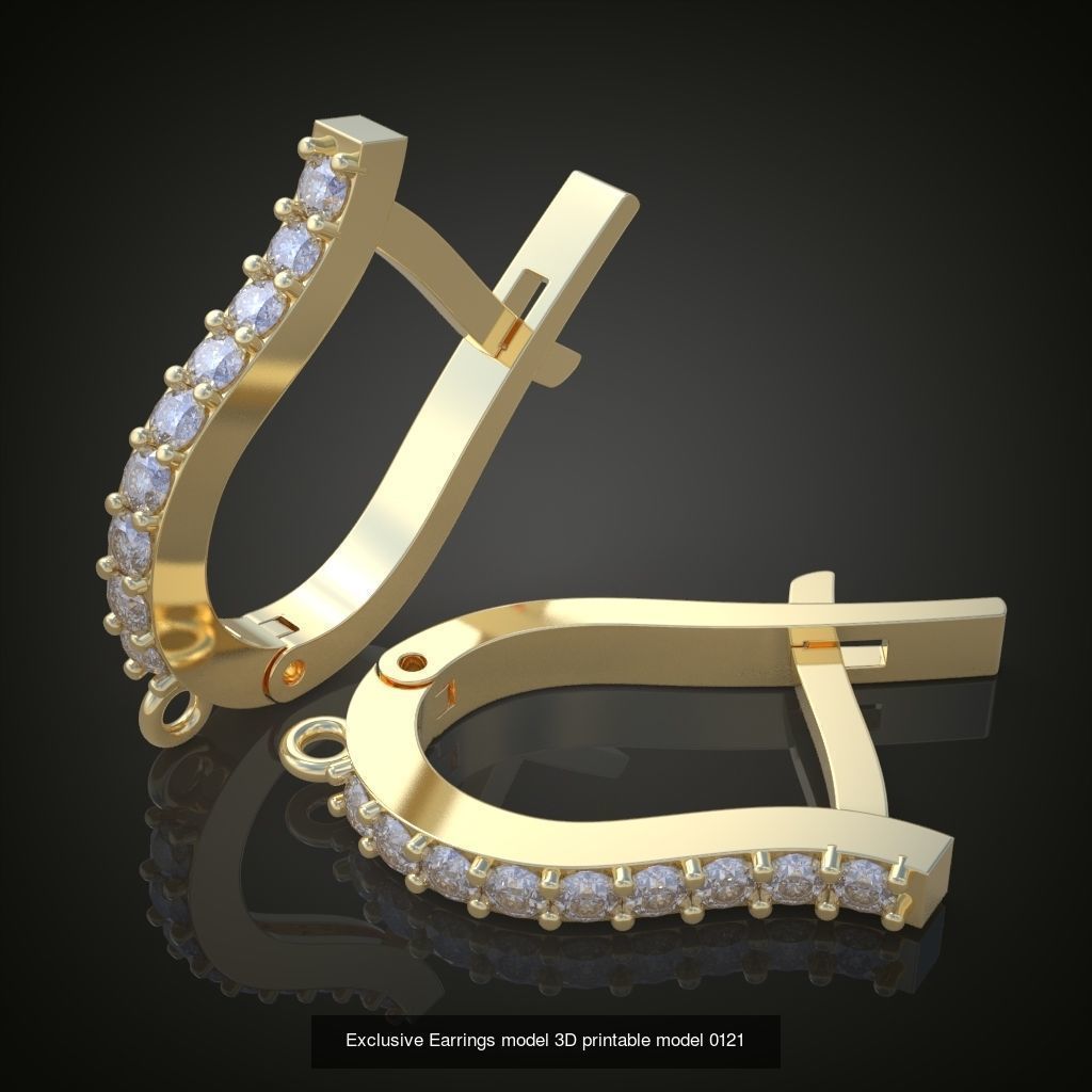 My 44 Beautiful and Graceful 3d printable Earring models 3D Model Collection_17