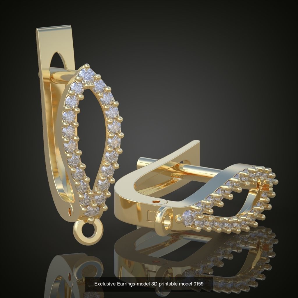 My 44 Beautiful and Graceful 3d printable Earring models 3D Model Collection_47