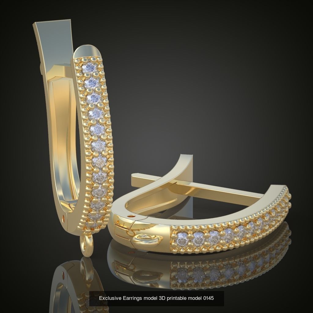 My 44 Beautiful and Graceful 3d printable Earring models 3D Model Collection_33