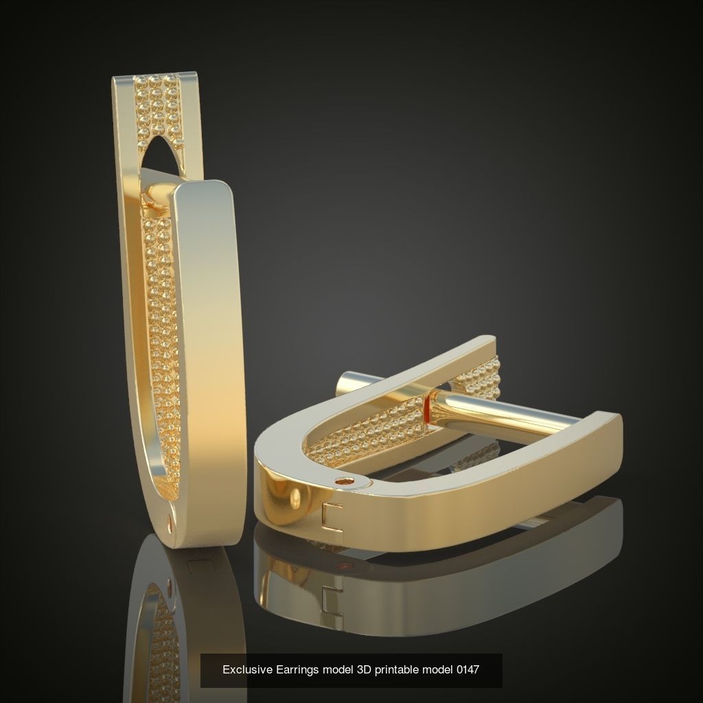 My 44 Beautiful and Graceful 3d printable Earring models 3D Model Collection_35