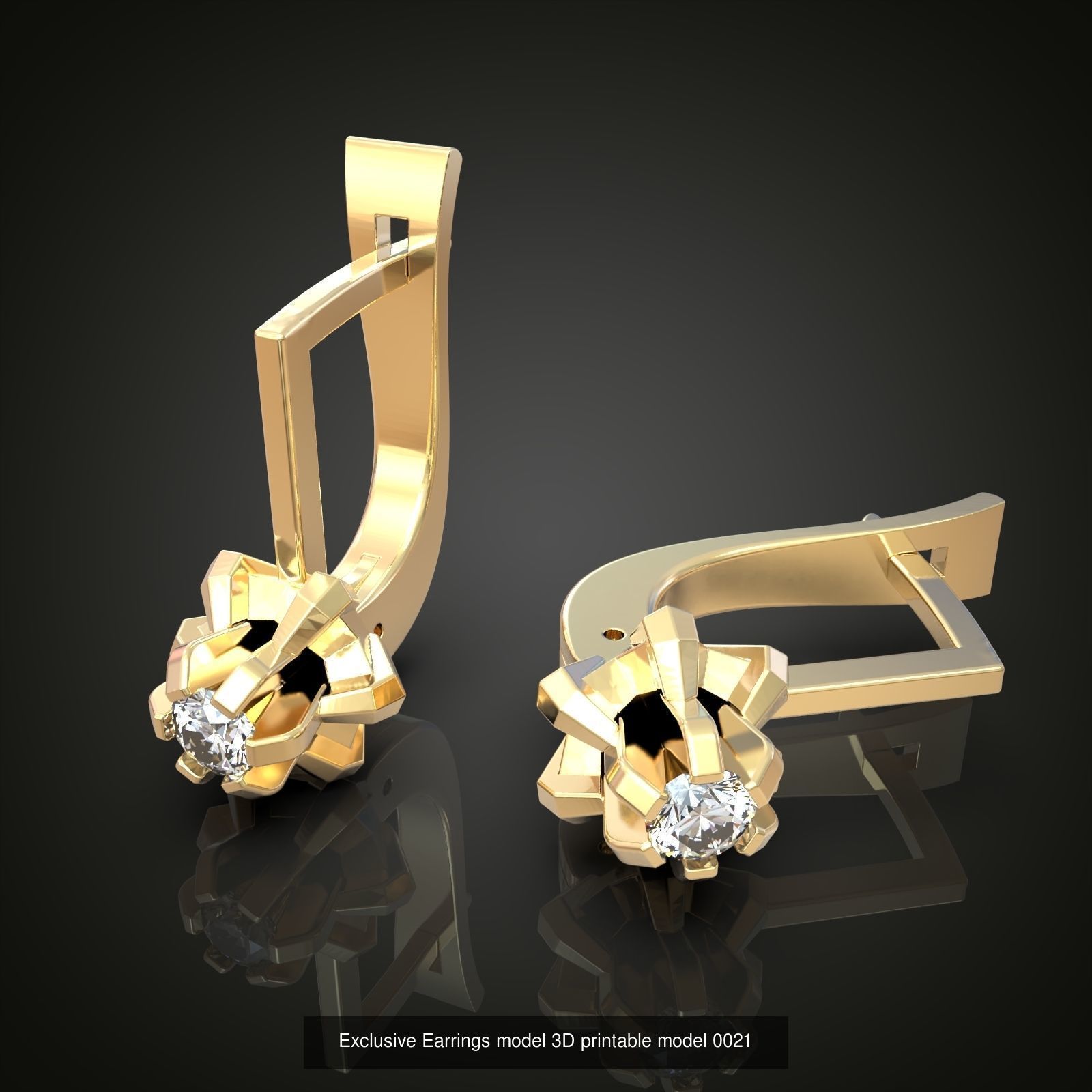 My 44 Beautiful and Graceful 3d printable Earring models 3D Model Collection_5