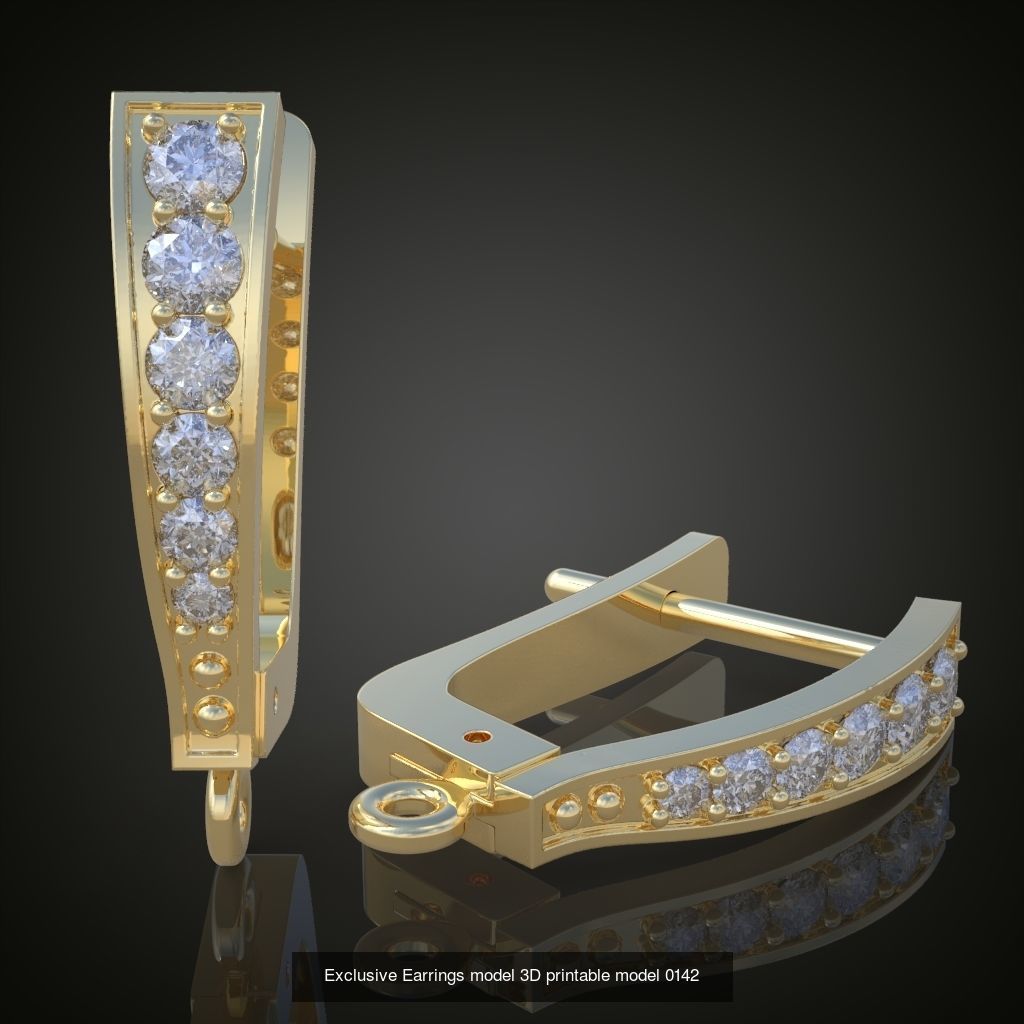 My 44 Beautiful and Graceful 3d printable Earring models 3D Model Collection_30