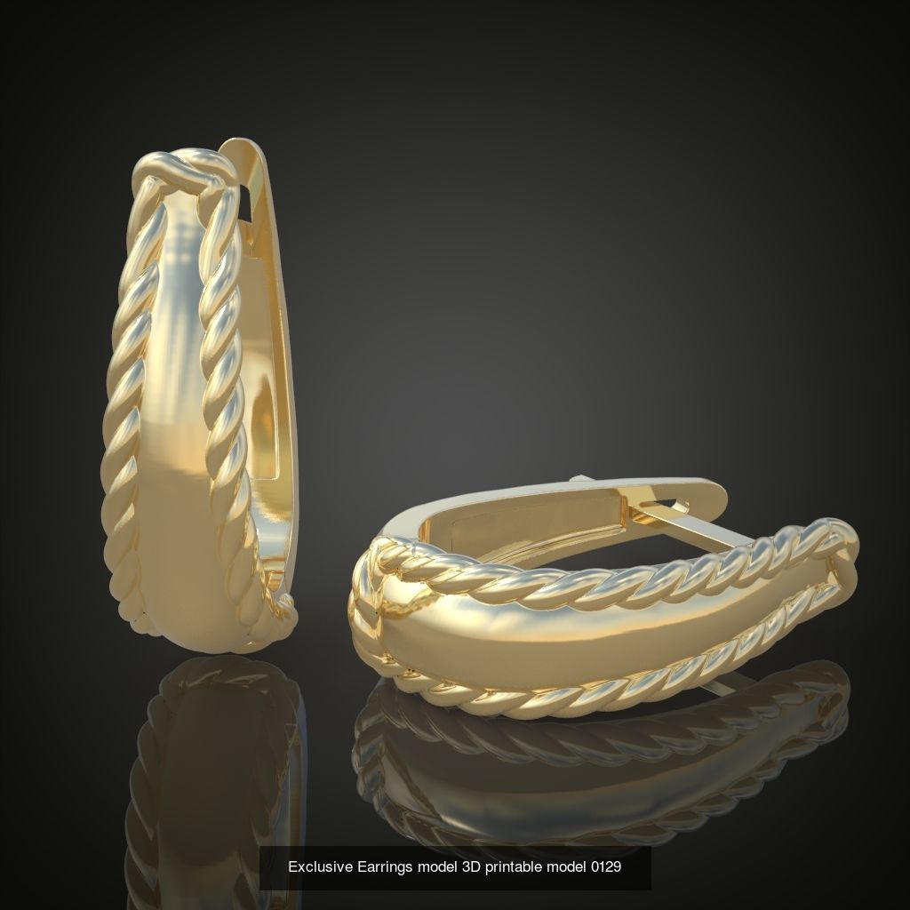 My 44 Beautiful and Graceful 3d printable Earring models 3D Model Collection_23