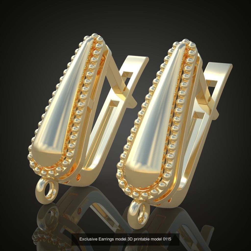 My 44 Beautiful and Graceful 3d printable Earring models 3D Model Collection_14
