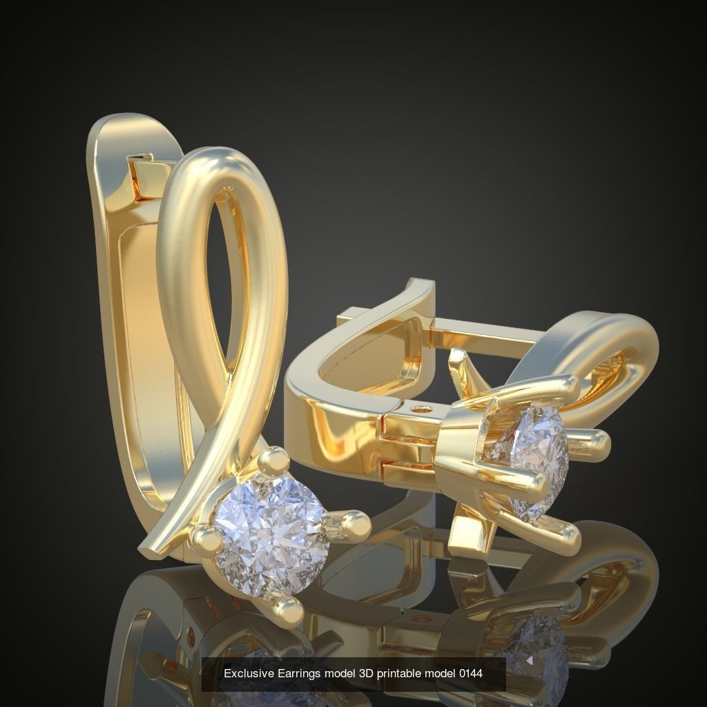 My 44 Beautiful and Graceful 3d printable Earring models 3D Model Collection_32