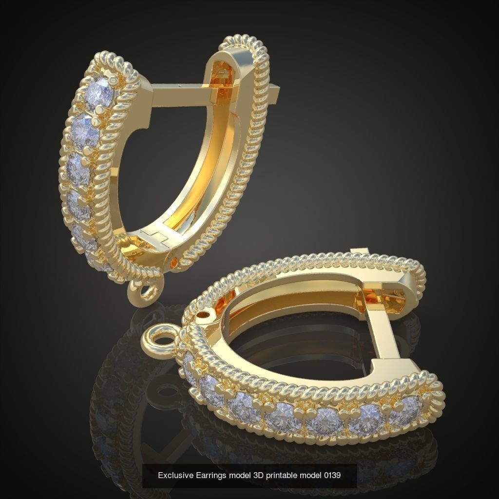 My 44 Beautiful and Graceful 3d printable Earring models 3D Model Collection_27