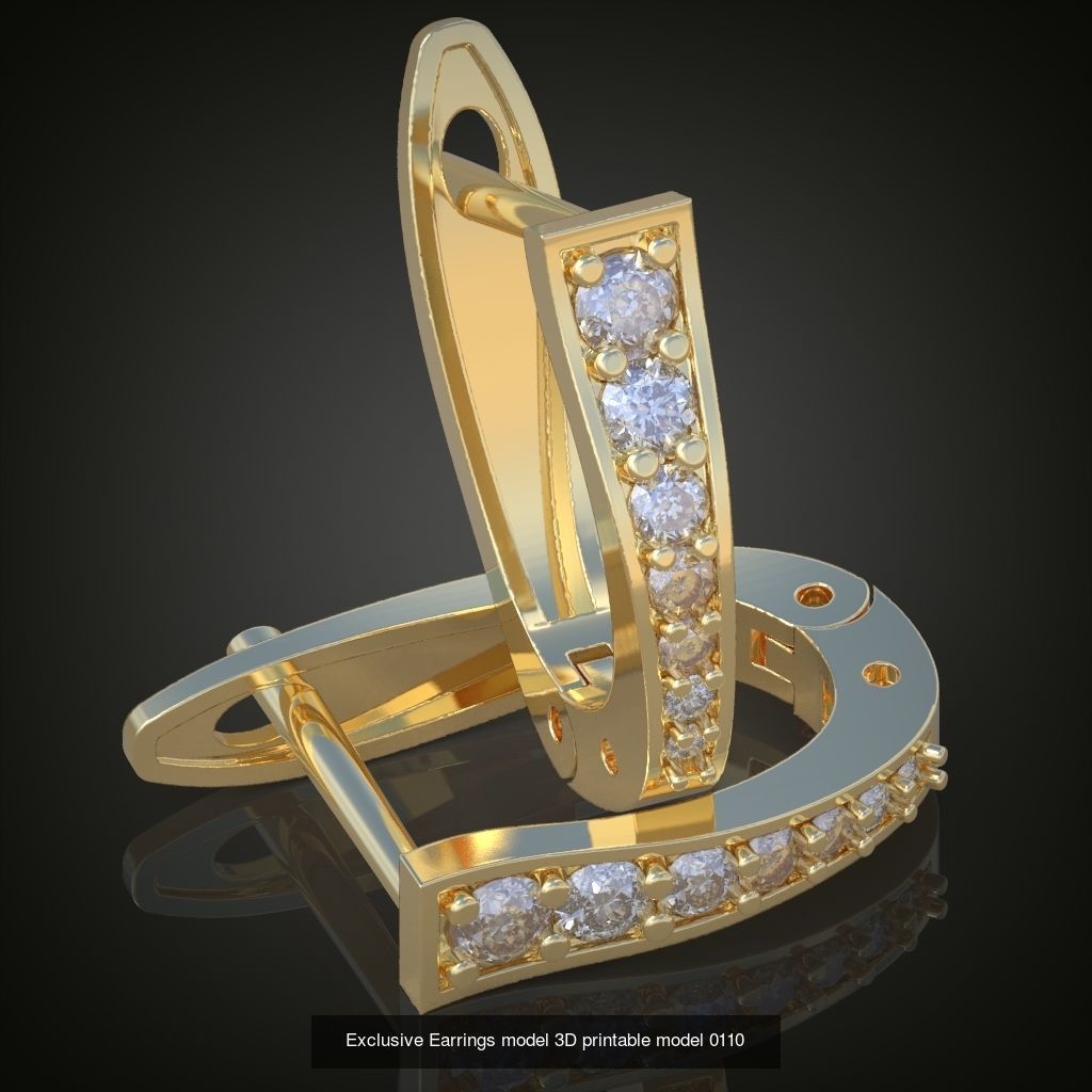 My 44 Beautiful and Graceful 3d printable Earring models 3D Model Collection_9