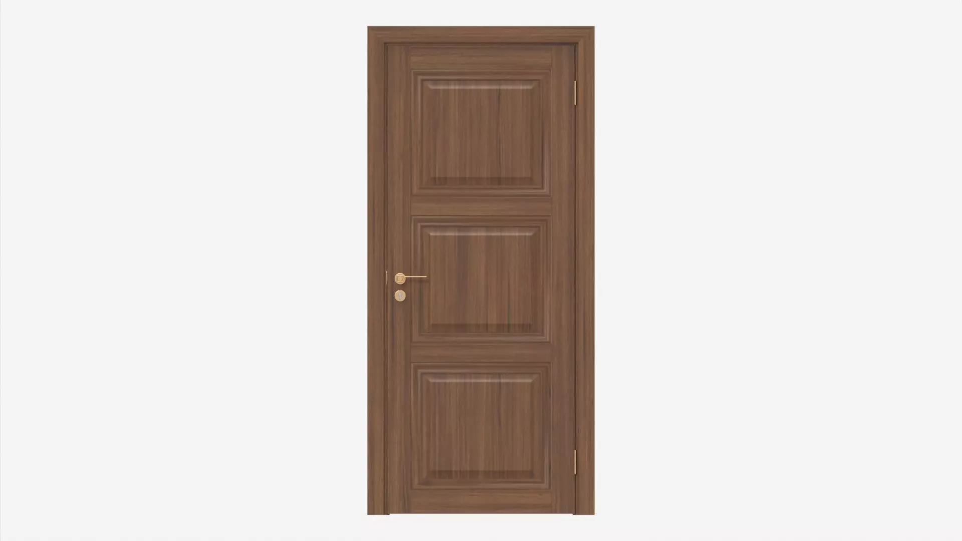 Classic Wooden Interior Door with Furniture 019 3D model_0