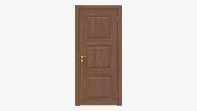Classic Wooden Interior Door with Furniture 019 3D model