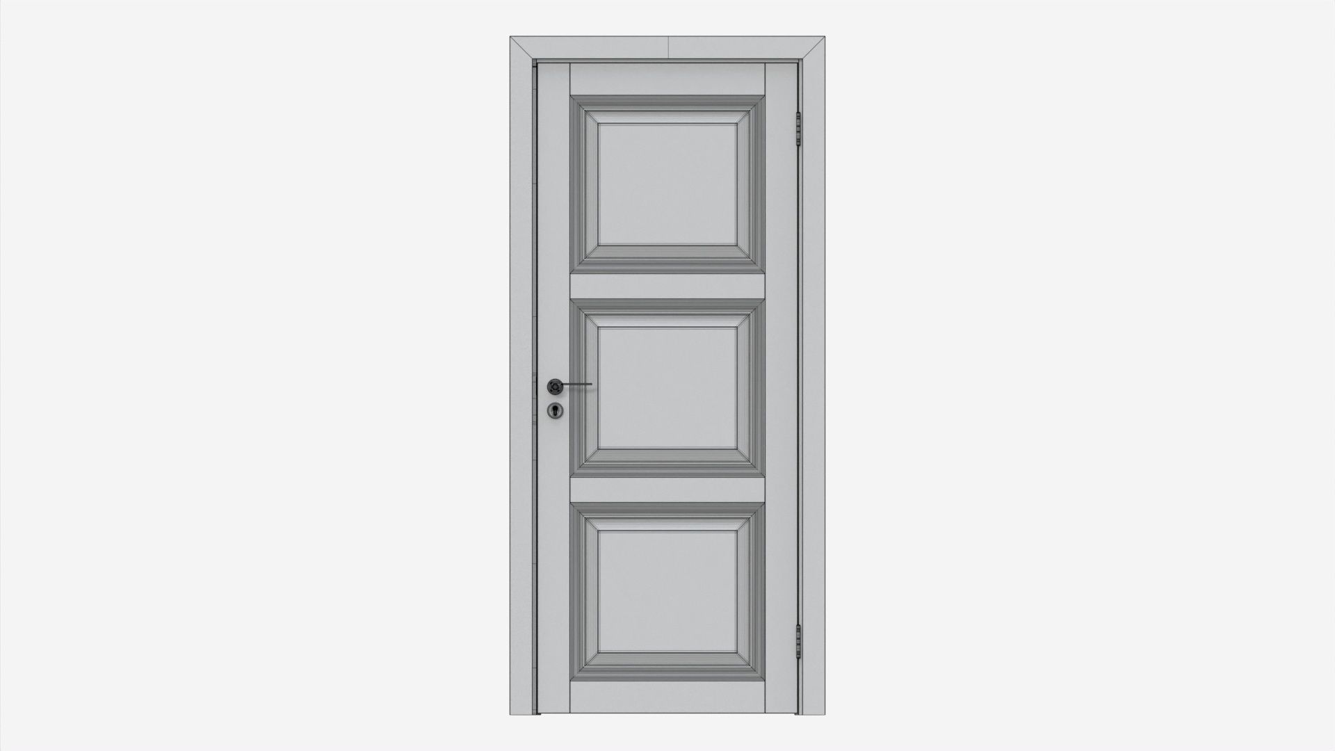 Classic Wooden Interior Door with Furniture 019 3D model_11