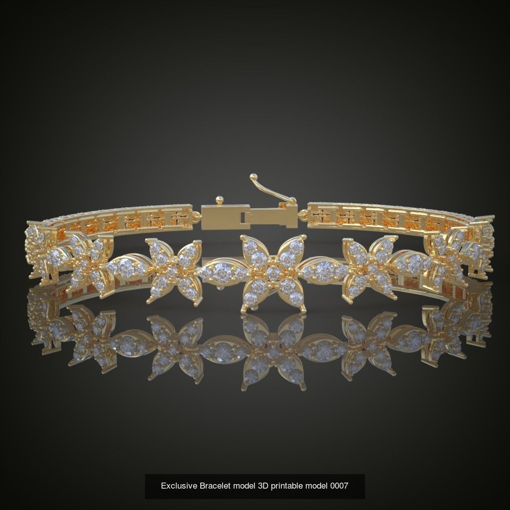 Beautiful and Graceful 3d printable Bracelet and Necklace models 3D Model Collection_14
