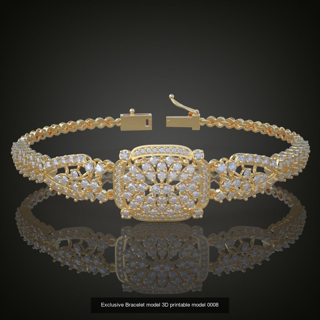 Beautiful and Graceful 3d printable Bracelet and Necklace models 3D Model Collection_15