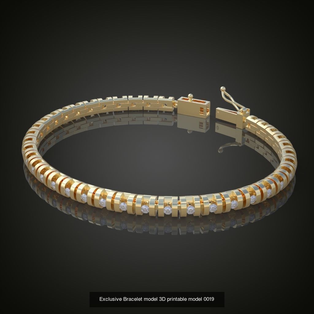 Beautiful and Graceful 3d printable Bracelet and Necklace models 3D Model Collection_12