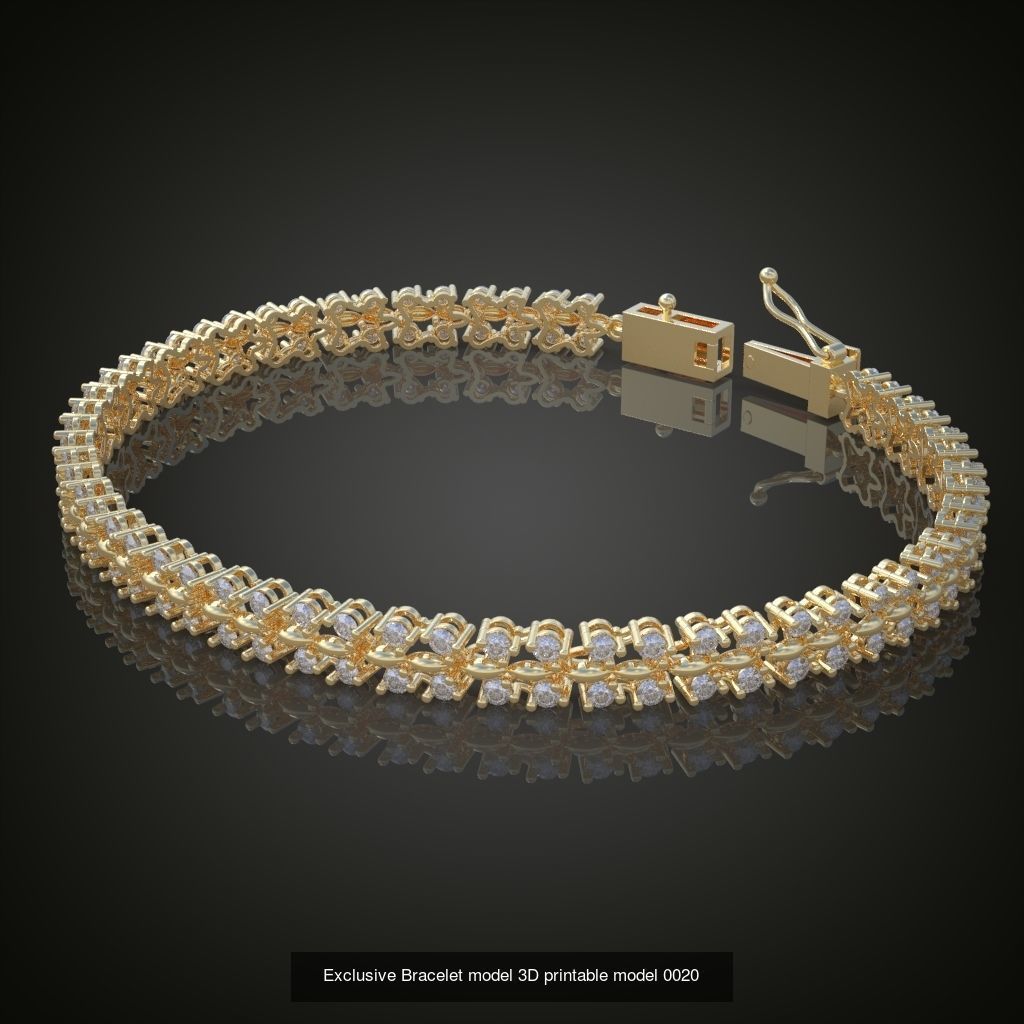 Beautiful and Graceful 3d printable Bracelet and Necklace models 3D Model Collection_13