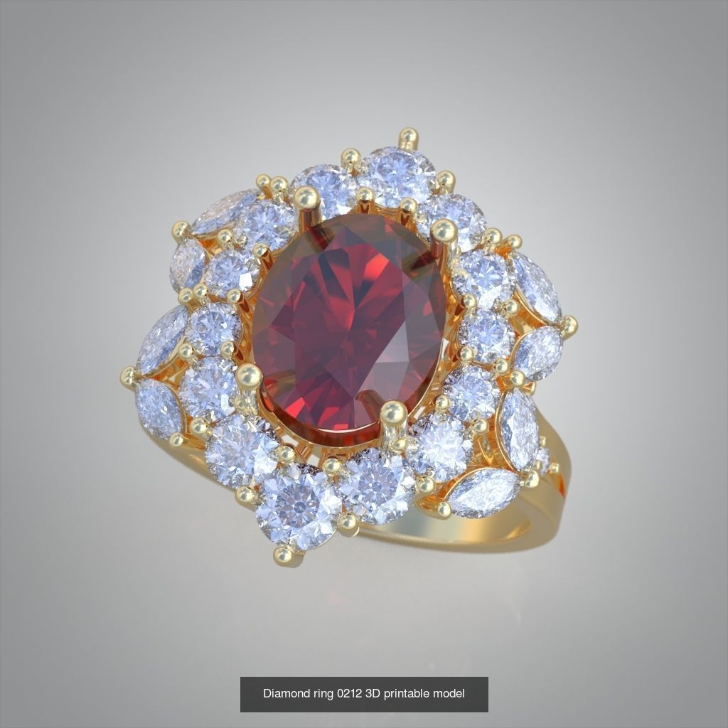 My 20 Beautiful and graceful 3d printable ring models  3D Model Collection_11