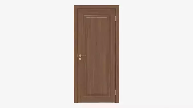 Classic Wooden Interior Door with Furniture 020 3D model