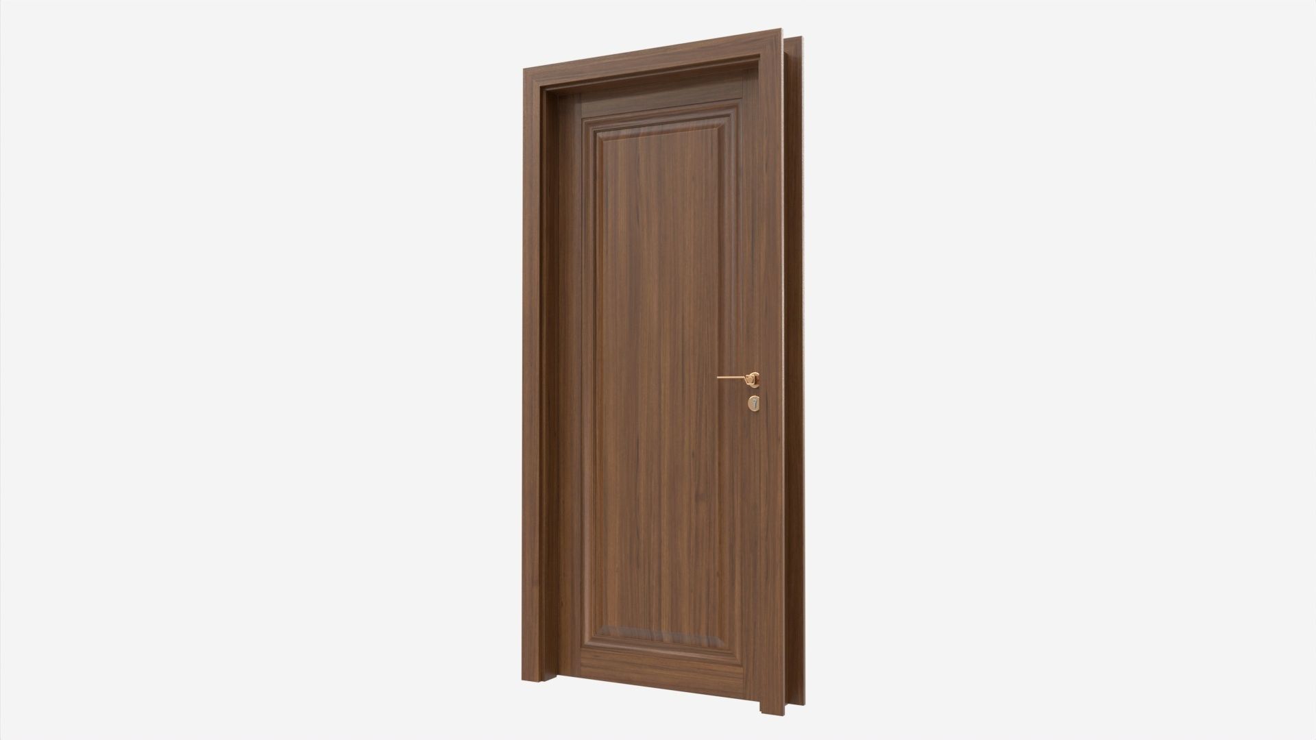 Classic Wooden Interior Door with Furniture 020 3D model_2