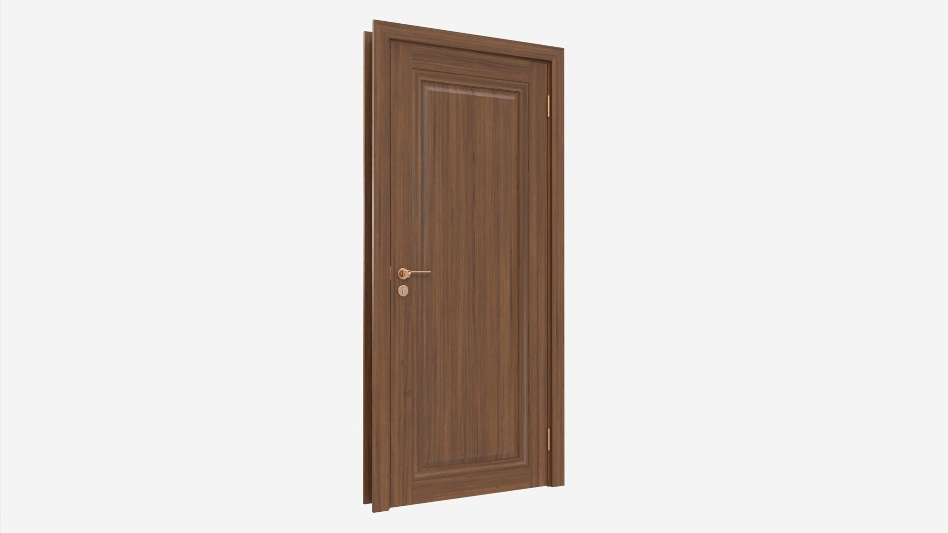 Classic Wooden Interior Door with Furniture 020 3D model_1