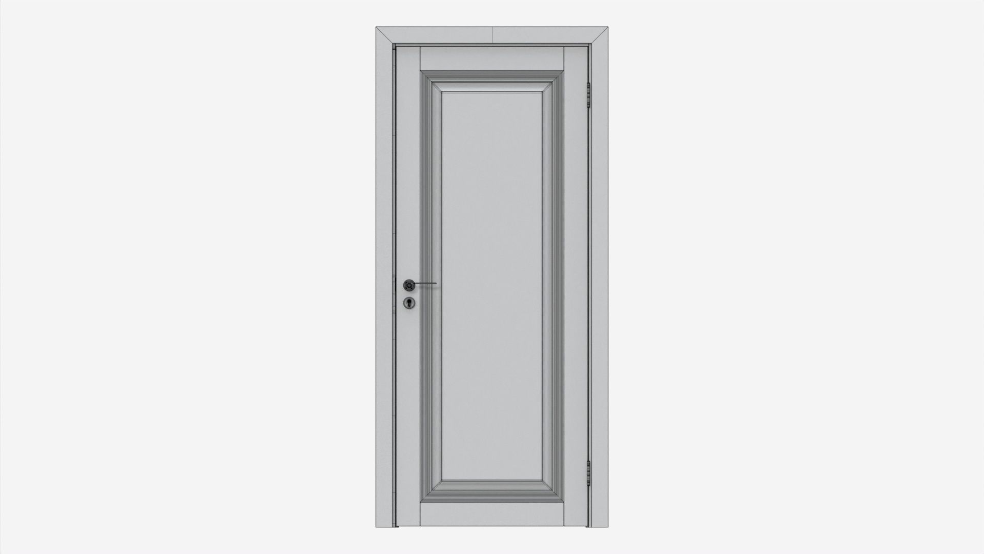 Classic Wooden Interior Door with Furniture 020 3D model_11